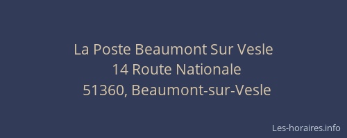 La Poste Beaumont Sur Vesle