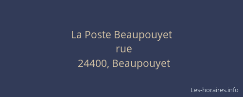 La Poste Beaupouyet