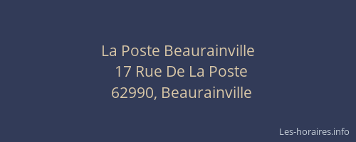 La Poste Beaurainville