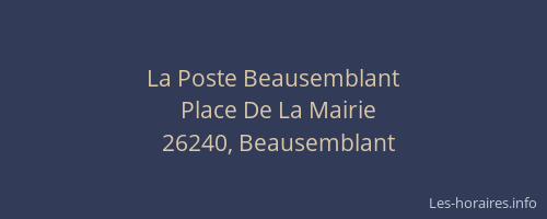 La Poste Beausemblant