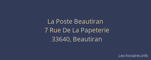 La Poste Beautiran