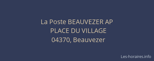 La Poste BEAUVEZER AP