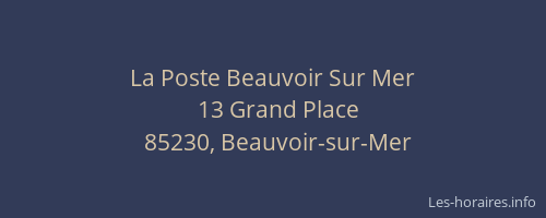 La Poste Beauvoir Sur Mer