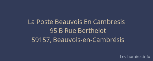La Poste Beauvois En Cambresis