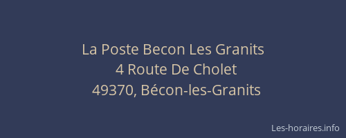 La Poste Becon Les Granits