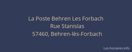 La Poste Behren Les Forbach
