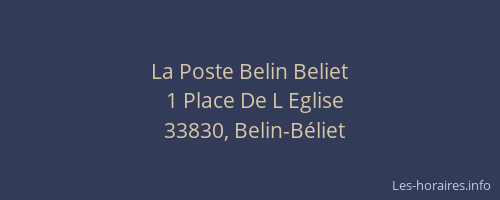 La Poste Belin Beliet