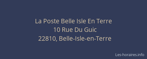 La Poste Belle Isle En Terre