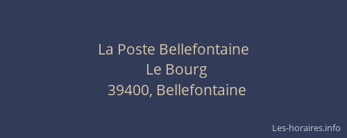 La Poste Bellefontaine