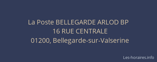La Poste BELLEGARDE ARLOD BP