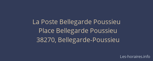 La Poste Bellegarde Poussieu