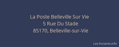 La Poste Belleville Sur Vie