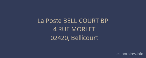 La Poste BELLICOURT BP