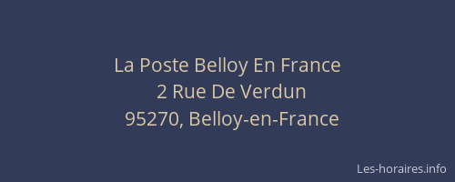 La Poste Belloy En France