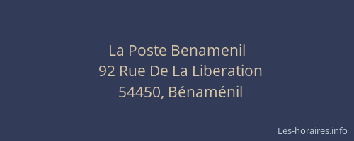 La Poste Benamenil