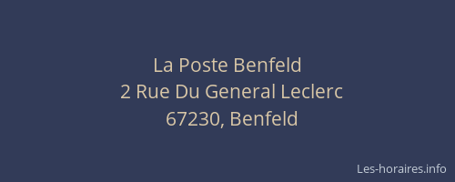 La Poste Benfeld