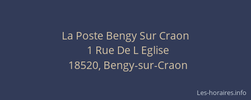 La Poste Bengy Sur Craon