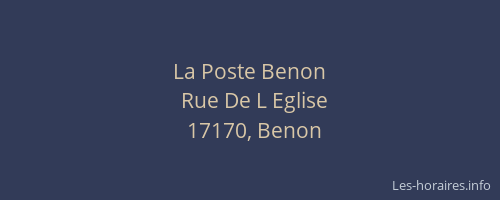 La Poste Benon