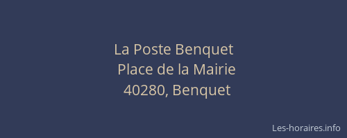 La Poste Benquet