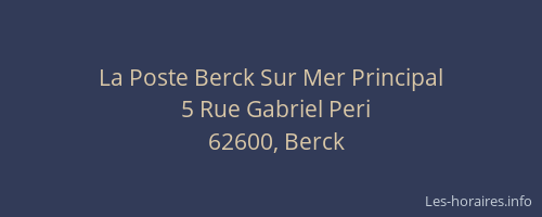 La Poste Berck Sur Mer Principal
