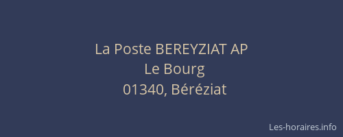 La Poste BEREYZIAT AP