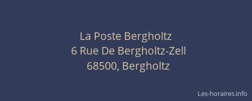 La Poste Bergholtz