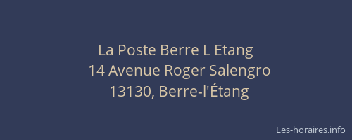 La Poste Berre L Etang