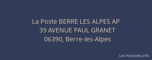 La Poste BERRE LES ALPES AP