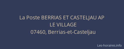 La Poste BERRIAS ET CASTELJAU AP
