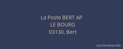 La Poste BERT AP