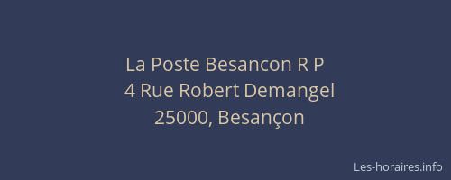 La Poste Besancon R P