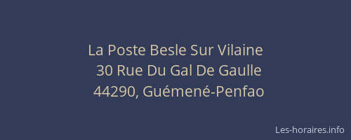 La Poste Besle Sur Vilaine