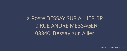 La Poste BESSAY SUR ALLIER BP
