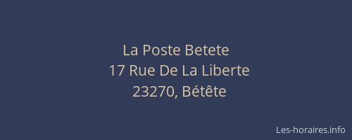 La Poste Betete