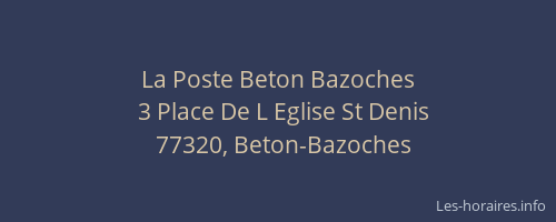 La Poste Beton Bazoches