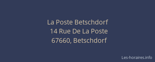 La Poste Betschdorf