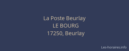 La Poste Beurlay
