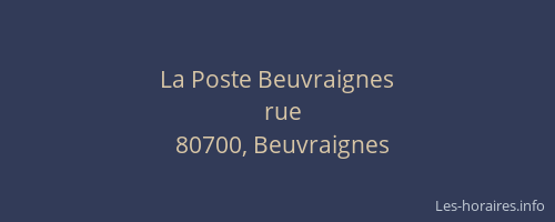 La Poste Beuvraignes