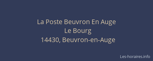 La Poste Beuvron En Auge