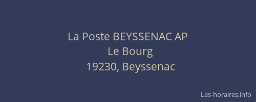 La Poste BEYSSENAC AP