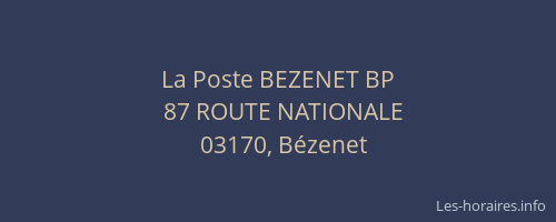 La Poste BEZENET BP
