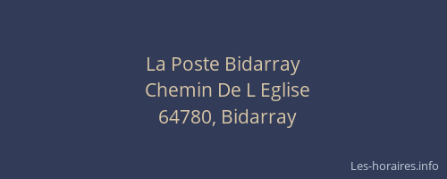 La Poste Bidarray