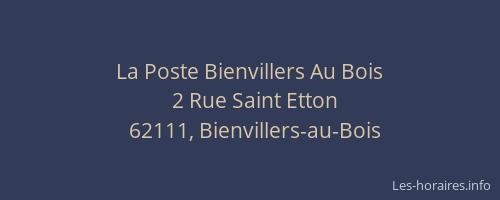 La Poste Bienvillers Au Bois