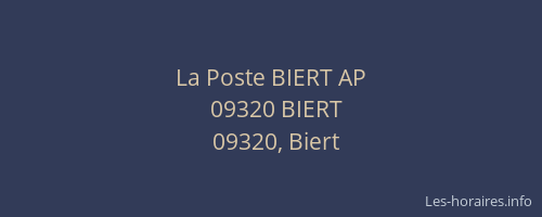 La Poste BIERT AP