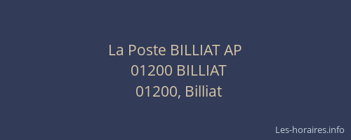 La Poste BILLIAT AP