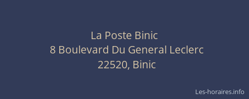 La Poste Binic