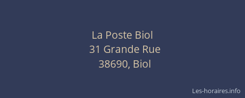 La Poste Biol