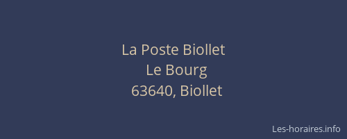 La Poste Biollet