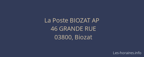 La Poste BIOZAT AP