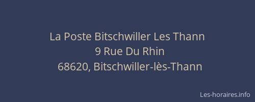 La Poste Bitschwiller Les Thann